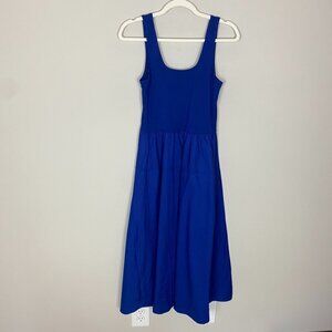Everlane Mazarine Blue Sleeveless The Riviera Midi Dress Womens Small Tiered